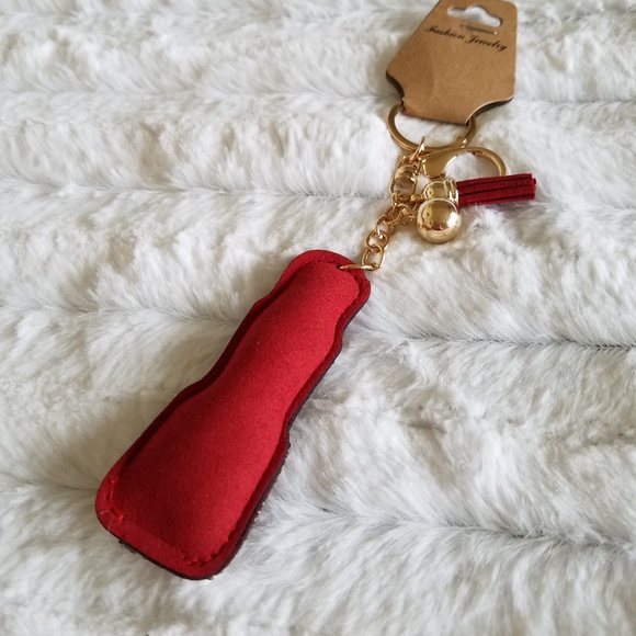 LAST 1! ♥Red rhinestone lipstick key ring • NWT - Picture 3 of 8